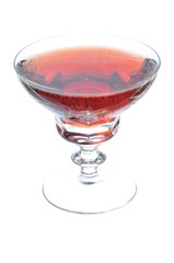 Strawberry liqueur in a crystal glass