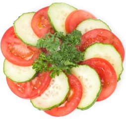 Tasty cucumber and tomato background