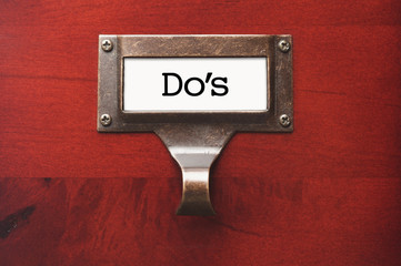 Lustrous Wooden Cabinet with Do's File Label
