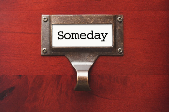 Lustrous Wooden Cabinet with Someday File Label