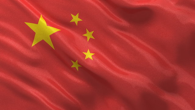 Seamless loop - Chinese Flag waving in the wind