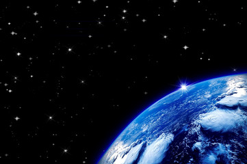 Abstract background with Earth from Space.