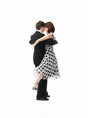 young couple dancing the tango, white background © Daco