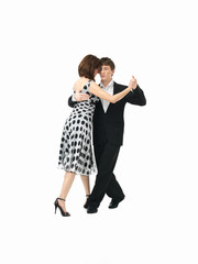 young couple dancing the tango, white background © Daco