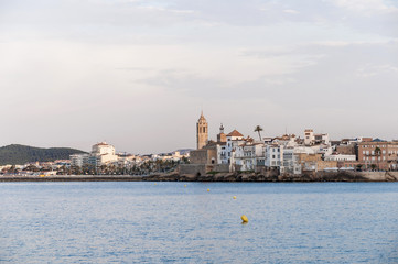 Village skyline at Sitges, Spain