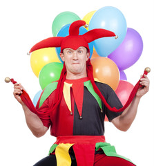 jester with balloons - 42808183