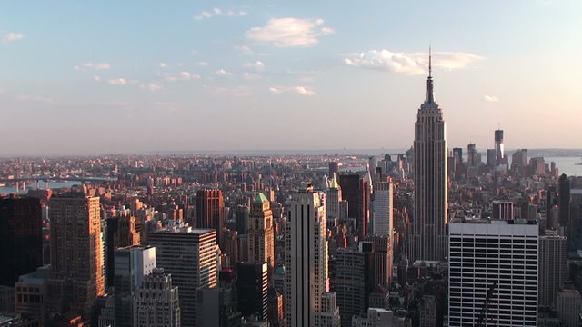 New York City. Bird's-eye view. Time lapse.