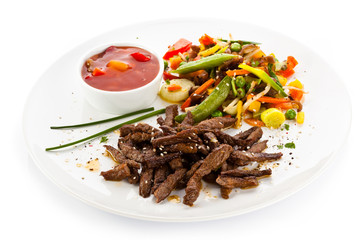 Roasted meat and vegetables 