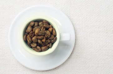 coffee beans in a cup