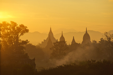 Sunrise over ancient Bagan, Myanmar