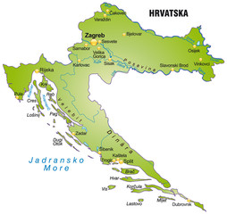 Fototapeta premium Landkarte von Kroatien