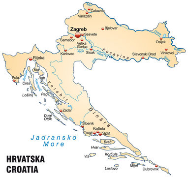 Übersichtskarte von Kroatien
