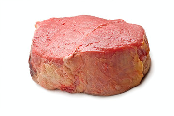 Raw meat on a white background