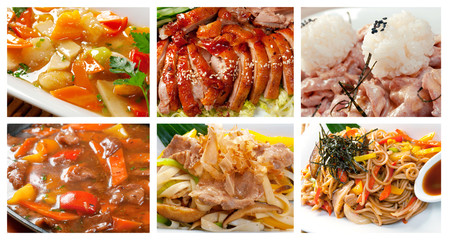 Food set of different chinese cuisine