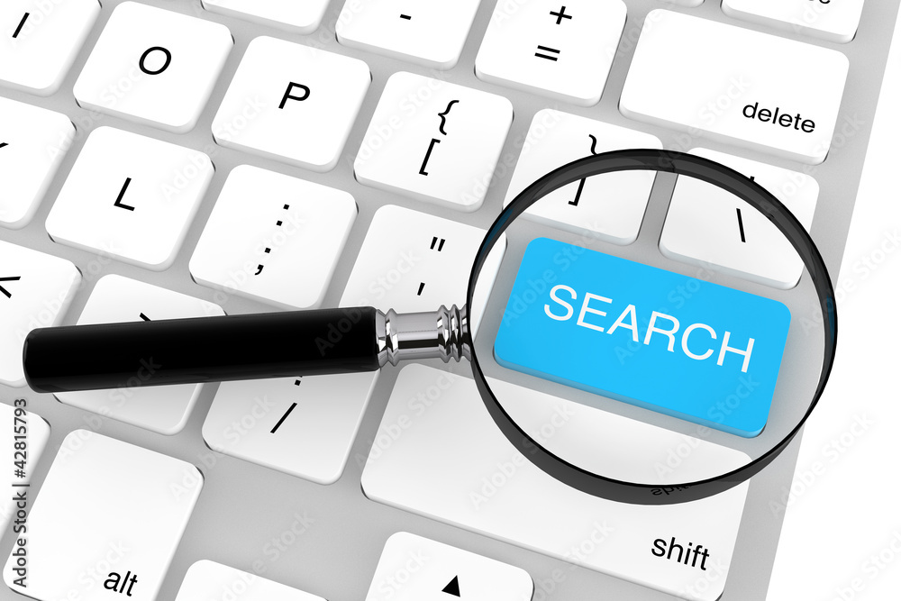 Poster magnifier with search key