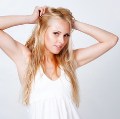 Fototapeta premium beautiful blonde portrait in studio