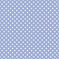 White dots on baby blue background retro seamless vector pattern