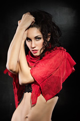 portrait of a young girl in the studio