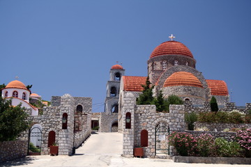 Fototapeta premium monastery at the island of kalymnos in greece