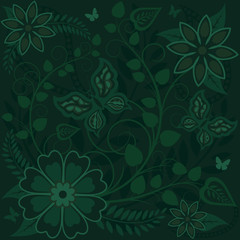 Green floral background