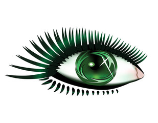 beautiful green woman eye