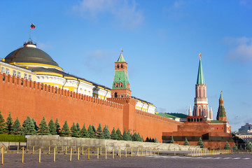 Fototapeta na wymiar Moscow Kremlin towers at the morning light