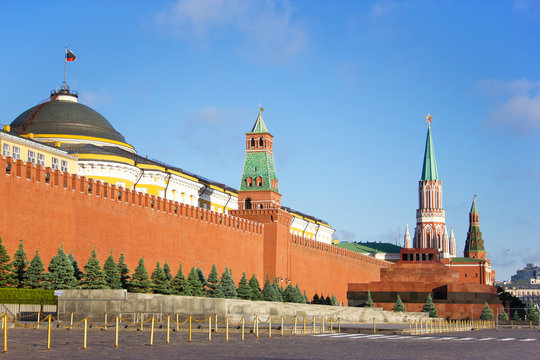 Moscow Kremlin towers at the morning light