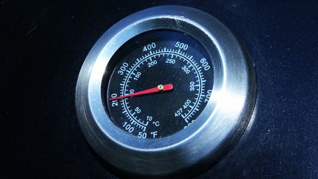 termometro  barbecue sale la temperatura