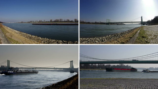 Schiffe auf dem Rhein (Splitscreen)