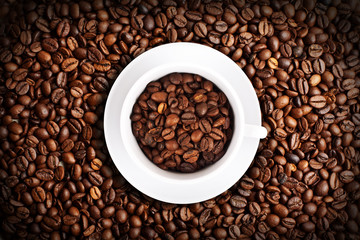 Coffee beans closeup background