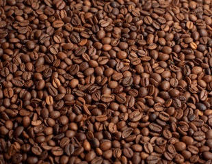 Coffee beans closeup background