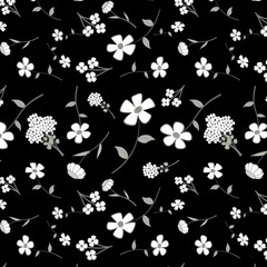 Floral noir et blanc sans couture