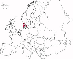 flag of country on map