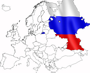 flag of country on map