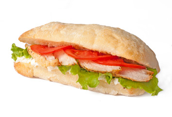 Sandwich with meat and tomato
