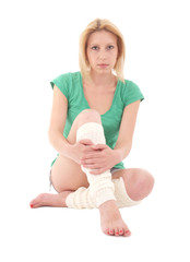 Portrait of young woman relaxing after fitness