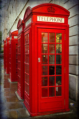British red telephone booths, London