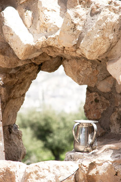 King's David ancestor's caves in ancient Hebron city of Israel