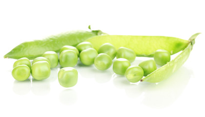 Green peas isolated on white