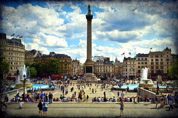 Trafalgar Square, London - obrazy, fototapety, plakaty