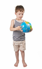 boy and globe