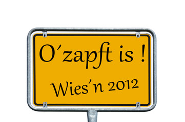 Schild - Wiesn 2012