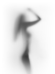 Sexy woman body silhouette, white background