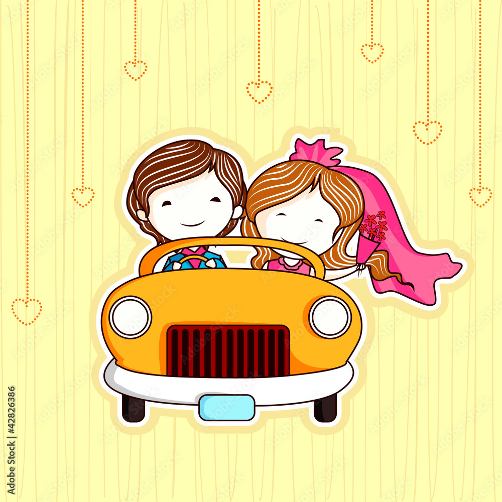 Sticker just married couple