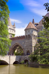 Fototapeta premium Stary zamek otoczony romantycznymi ogrodami.