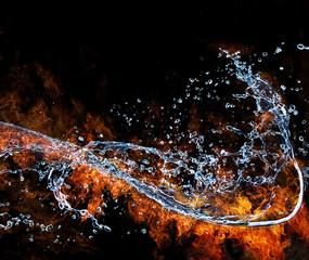 Water and fire connection, representation of elements.