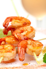Fried King Prawns Served in Plate