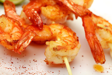 Fried King Prawns Served in Plate