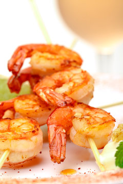 Fried King Prawns Served in Plate