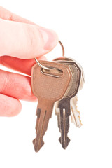 Obraz premium human hand with keys on white